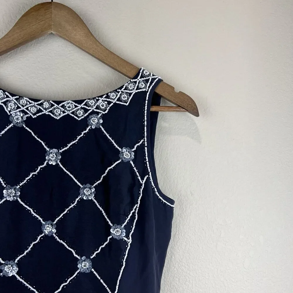 Tory Burch Dress Women 2 Blue‎ Beaded needs repair